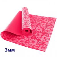 Коврик для йоги Размер:173*61*0.3 см Цвет:Розовый, Материал: ЭКО ПВХ / Йога мат полупрофессиональный HKEM113-03-PINK